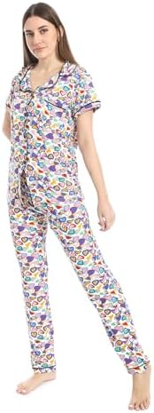 41nMeJXa5nL._AC_SR38 Caesar Womens Women's two-piece pajamas with front buttons Women's two-piece pajamas with front buttons