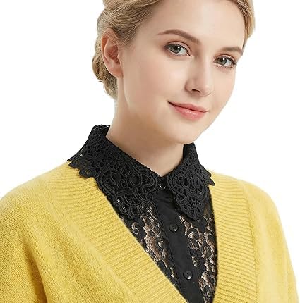 41olcytm4XL._AC_SL1500_ ياقة بلوزة ديكي قابلة للفصل، ياقة نصف قميص، بياقة بيتر بان للنساء والبنات من فاشون مانيا