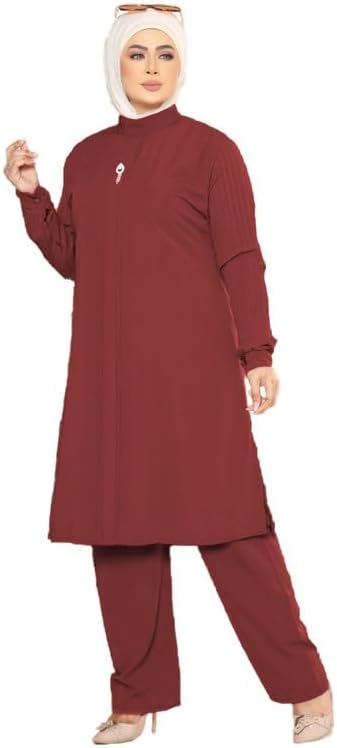41sZVxwUEOL._AC_SR38 طقم حريمي أنيق مكون من تونيك وبنطلون واسع، بتصميم عصري GAMAL SONS FOR ABAYA GS-7082-11350-Parent