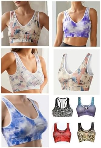 41siGJDF3VL._AC_SR38 Women's Soft Sports Bra Set, Cotton, Padded Lining, Tie-Dye Print, Pack of 3 - الصورة 5