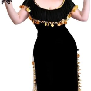 فستان رقص شرقي حريمي مع شال للرأس – مزين بقطع ذهبية لامعة GAMAL SONS FOR ABAYA GS-1010-51142-Parent