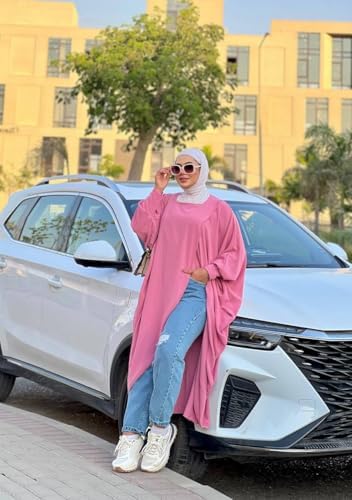 41ylbZ81PjL._AC_SR38 تيشيرت بونشو للنساء، مصنوع من قماش CY التركي، مقاس واحد، بتصميم عصري - الصورة 3