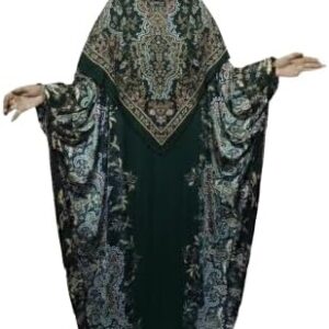 عباية إسدال للنساء مع طقم حجاب مطابق 1.6 × 1.6 متر (مقاس فضفاض وكبير)