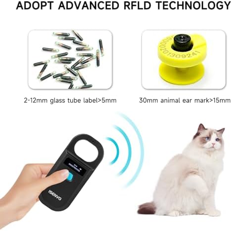 41zZsFTXbpL._AC_US قارئ بيانات دقيق قابل لاعادة للشحن RFID EMID EMID بذاكرة دقيقة 134.2KHZ و125 KHZ و15 رقماً وماسح تعريف للحيوانات الاليفة الخنازير والكلاب والقطط (190A) - الصورة 2