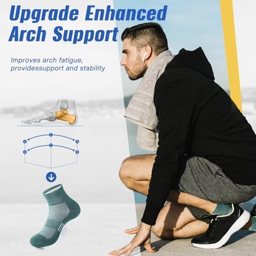 51cwDISoVmL._AC_SR38 جوارب الكاحل من ابوتو، 5 قطع جوارب رياضية مبطنة سميكة مع دعم قوس القدم، مريحة جيدة التهوية للنساء، مثالية للرياضة والارتداء اليومي - الصورة 3