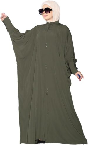 ملحفة كريب بأزرار صغيره مقاس موحد يلبس ل130 ك للنساء من GAMAL SONS FOR ABAYA 7054GS11237-Parent