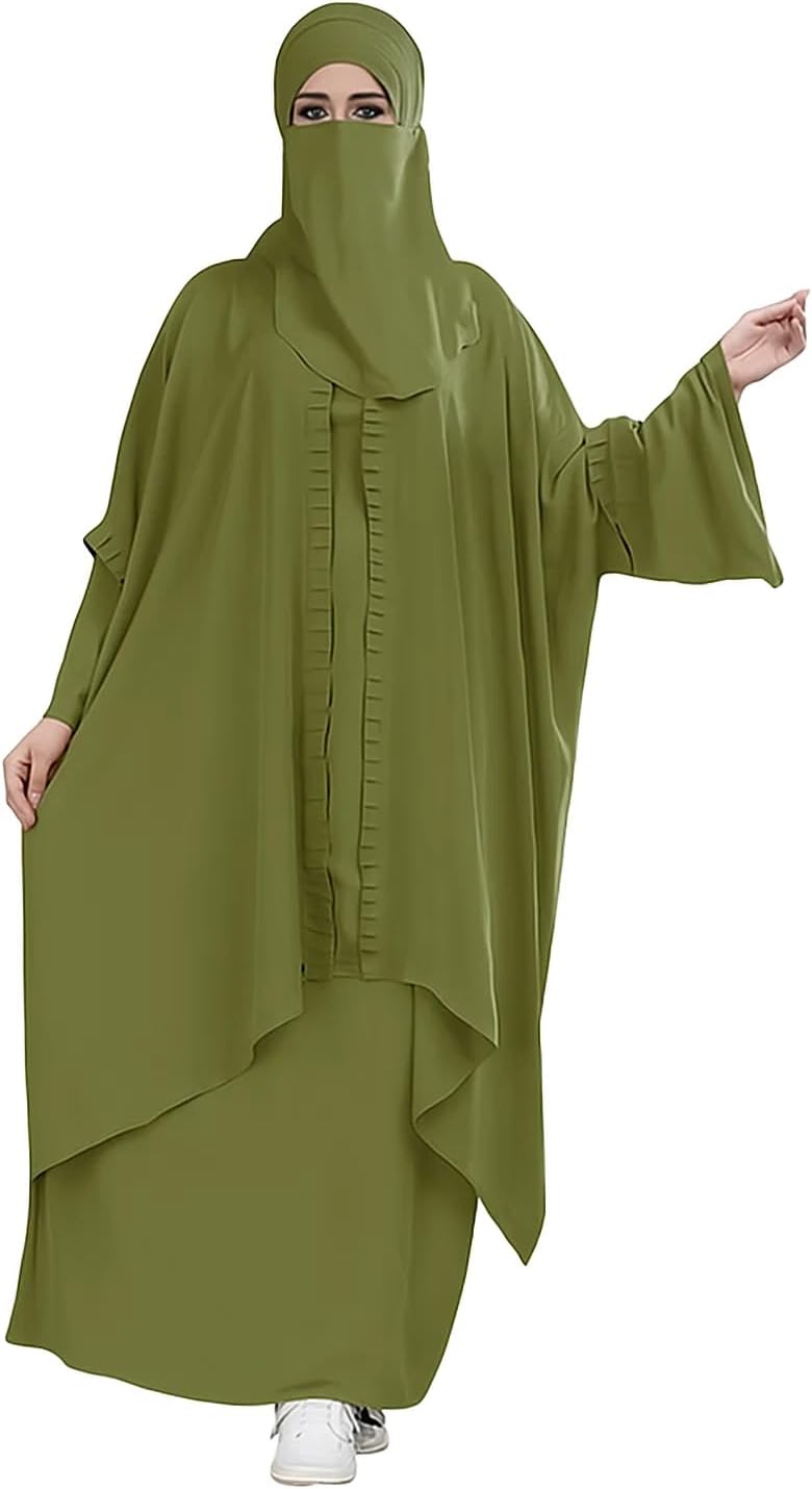 51l-xBbThAL._AC_SL1500_ طقم 3 قطع بلوزه وجيبه ونقاب كريب مقاس موحد يلبس ل 100 ك للنساء من GAMAL SONS FOR ABAYA , 8040GS10907-Parent