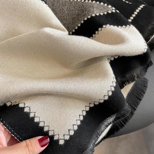 51m52xtU4fL._AC_SR38 Women's Scarf Cashmere Silky Shawl Wrap Evening Dress Blanket Front Cardigan Soft Comfortable Wrap Suitable for All Occasions - الصورة 7