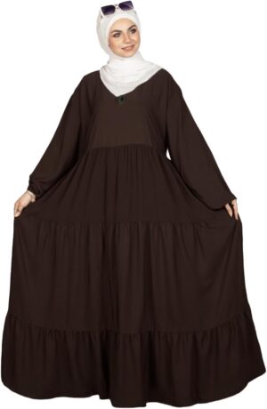عبايه أدوار فضفاضه كريب مقاس موحد تلبس ل 120 ك للنساء من GAMAL SONS FOR ABAYA 8026GS31784-Parent