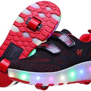 حذاء تزلج بعجلات بإضاءة LED قابلة للشحن بمنفذ USB للأطفال من ريسي