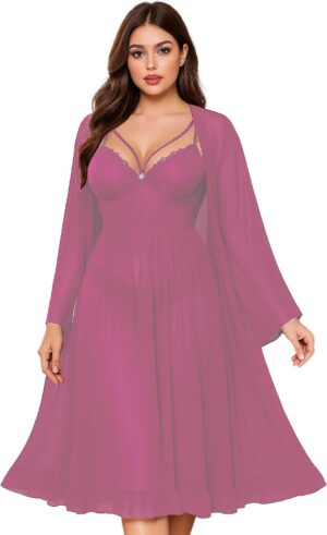 طقم لانجري و روب نسائي شفاف GAMAL SONS FOR ABAYA GS-1078-51278-Parent