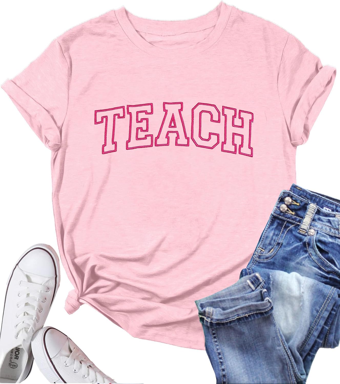 71rzAdZwg-L._AC_SL1500_ قميص معلم للنساء من UXQIEN Teach To Be Kind تي شيرت ABCD Teacher Tour Kindness Casual Teacher Life بأكمام قصيرة - الصورة 4