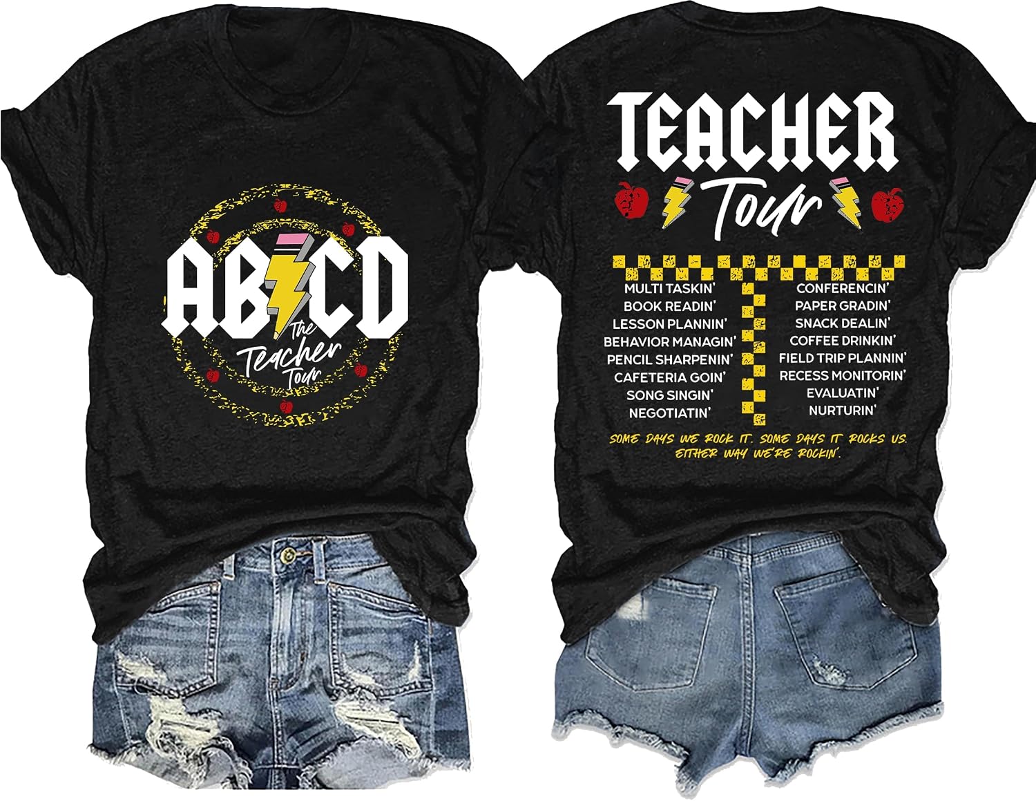 81U4hVRe9uL._AC_SL1500_ قميص معلم للنساء من UXQIEN Teach To Be Kind تي شيرت ABCD Teacher Tour Kindness Casual Teacher Life بأكمام قصيرة - الصورة 3
