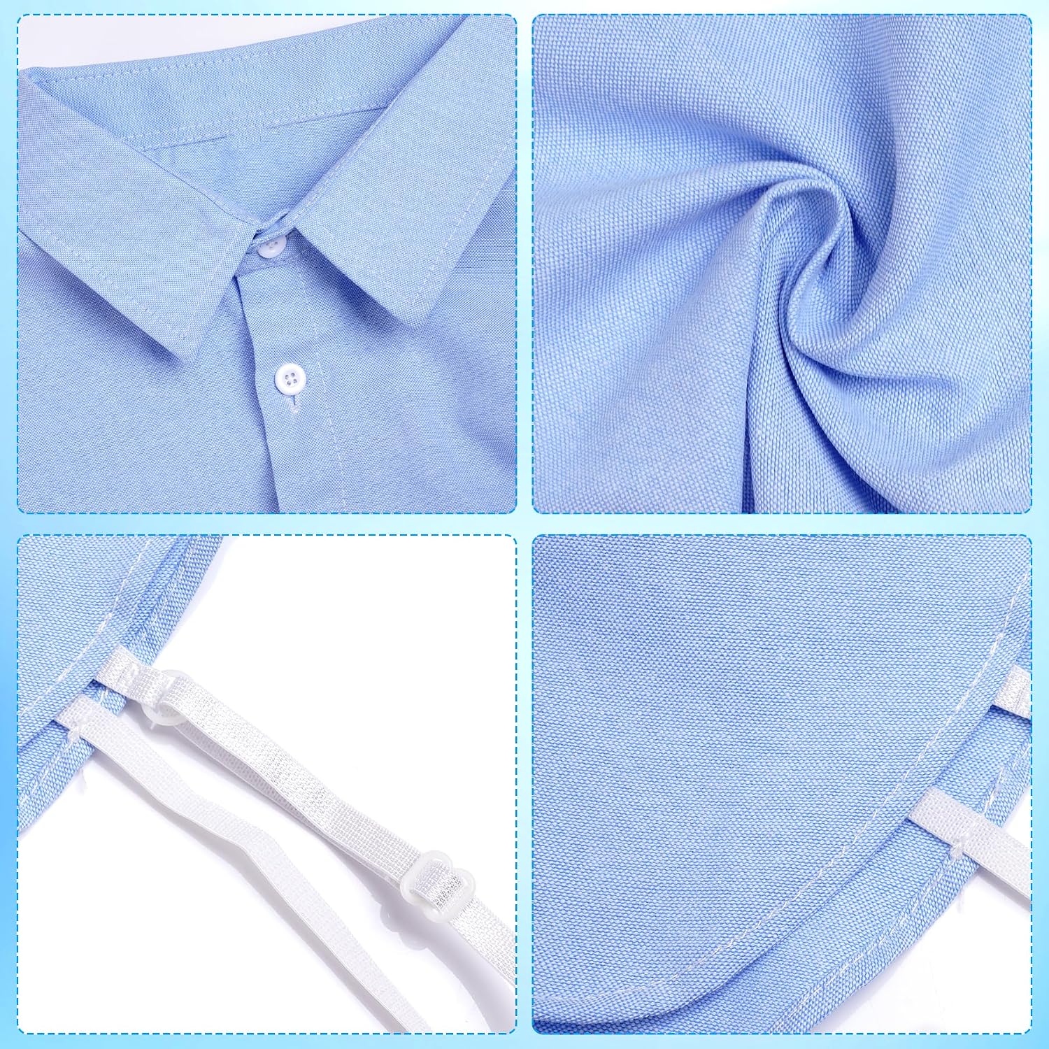 91rUaMVTlRL._AC_SL1500_ طوق ديكي مزيف من 3 قطع من هويواك، ياقة ديكي صناعية قابلة للفصل، قبة قميص نصف كاذبة للنساء للتخرج اليومي - الصورة 4