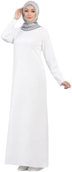 213Cf11ToEL._AC_SL1500_ عباية عمرة إسلامية محتشمة طويلة الأكمام للنساء من جلاميا، أبيض، تصميم 1003 - الصورة 2