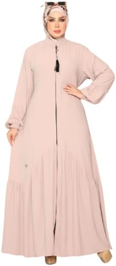 315wtDyOh1L._AC_SL1500_ عبايه خروج كريب فيرونا بسحاب موديل 136 للنساء من GAMAL SONS FOR ABAYA - الصورة 3