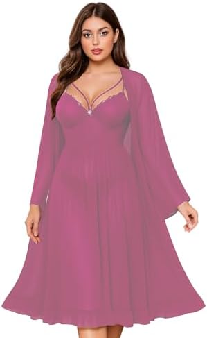 31Wdk-6eh2L._AC_SL1500_ طقم لانجري و روب نسائي شفاف GAMAL SONS FOR ABAYA GS-1078-51278-Parent - الصورة 4