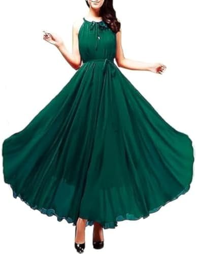 31cN-5LZawL._AC_SL1500_ فستان شيفون ببطانة بدون اكمام - اخضر, عشب, 4XL، للنساء - الصورة 2