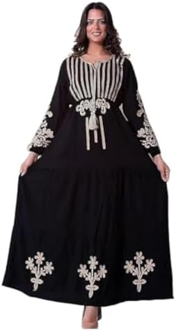 31f220k-cL._AC_SL1500_ عباية خروج مطرزة مثل الفستان كاجوال للنساء من الامل شوب، أكريليك - الصورة 4