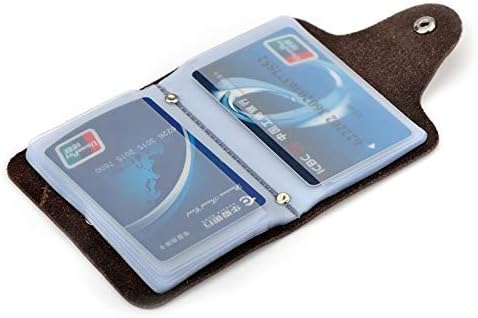 411UckWrPLL._AC_SL1500_ محفظة بطاقات عصرية مصنوعة من الجلد ومزودة بحزام بمشبك للاغلاق مناسبة لحفظ البطاقة الشخصية وبطاقات البنكية وغيرها ومزودة بـ26 قسم، بني، للرجال - الصورة 4