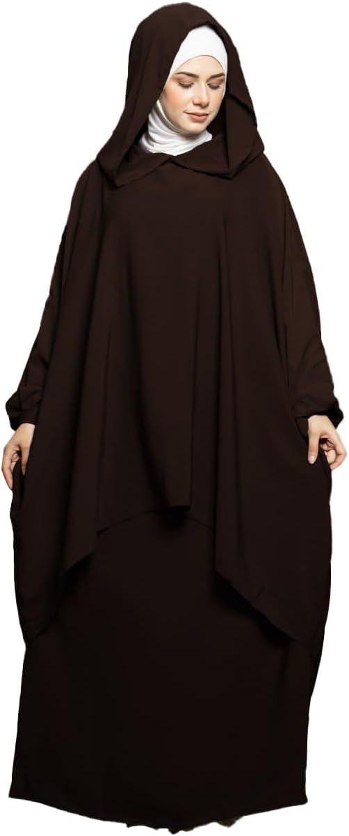 41H7MTXNOgL._AC_SL1500_ إدناء 3 قطع نقاب وجيبه وكاب كريب تلبس ل 120 ك للنساء من GAMAL SONS FOR ABAYA , 8016GS41620-Parent - الصورة 2