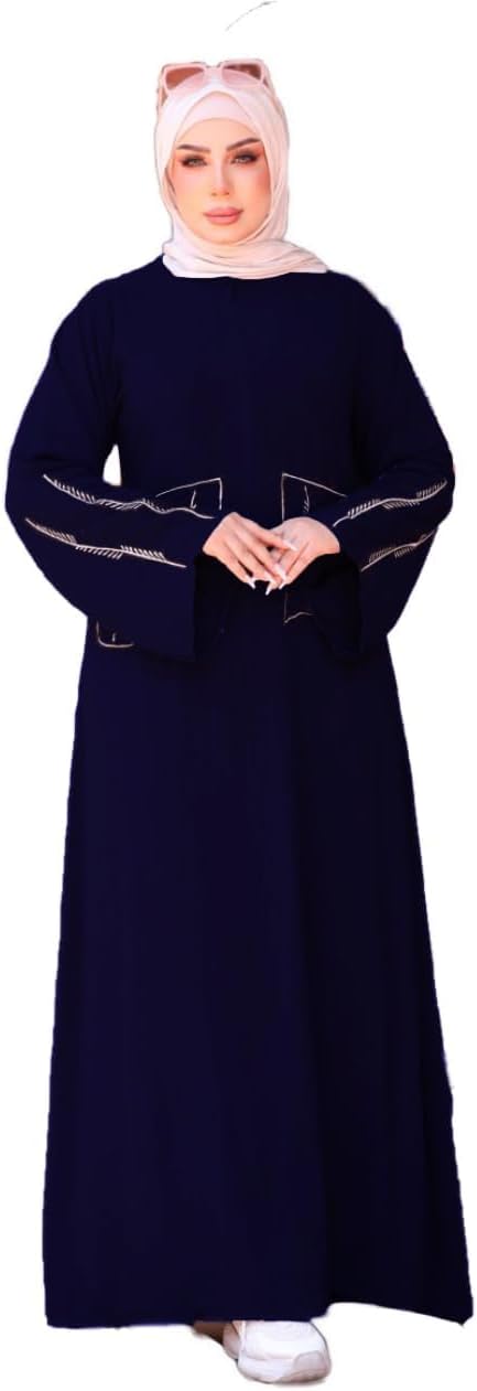 عبايه خروج مطرزة كريب فيرونا موديل 00304 للنساء من GAMAL SONS FOR ABAYA