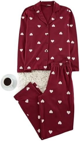41YOgmkmaGL._AC_SL1500_ Trendyol Woman 100% Cotton Heart Patterned Knitted Pajama Set THMAW21PT0548 Pajama Set (pack of 1) - الصورة 2