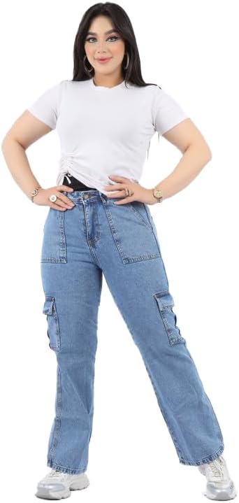 Women's medum blue cargo jeans