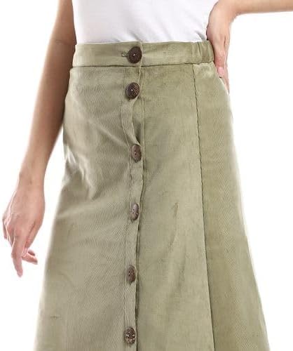 41uNDd5lfbL._AC_SL1500_ JAMILA Womens Ribbed Pattern Elastic Waist A Line Skirt Ribbed Pattern Elastic Waist A Line Skirt (pack of 1) - الصورة 4