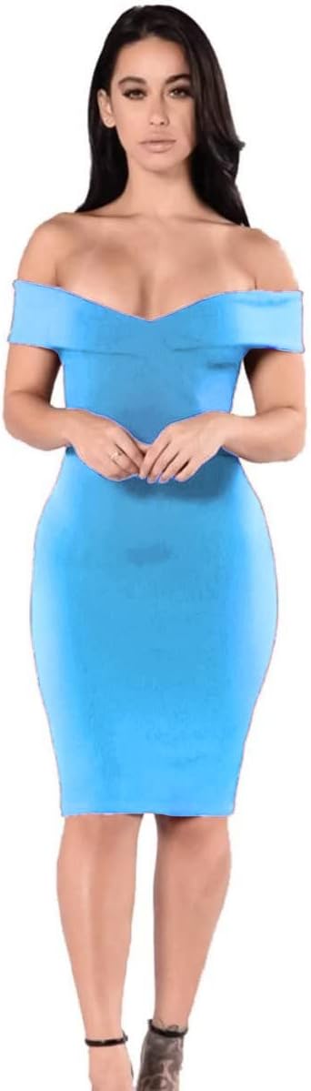 فستان نسائى قصير اسكوبا ازرق سماوي