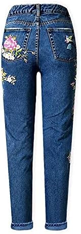 41zV6vwqOeL._AC_SL1500_ Women's Denim Jeans Leggings Women Jeans Slim Skinny High Waisted Jeggings Stretch Denim Trousers Front and Back Embroidered High-Rise Slim Straight-Leg Jeans (Blue,Large) - الصورة 4