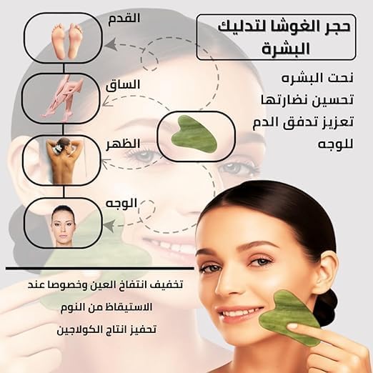 511WzWJFOcL._AC_SL1500_ رولر التدليك بلون أخضر، موديل آي ماساجر، مع جاد طبيعي وكيت 3 في 1 ومضاد للشيخوخة، بتقنية اللفافة - الصورة 4
