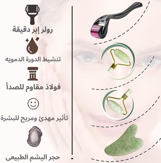 512PvLvyfzL._AC_SL1500_ بكرات حجر اليشم 3 في 1 - أداة تدليك للوجه وبكرة ديرما وحجر جوا شا - مجموعة للعناية بالبشرة ومكافحة الشيخوخة والاسترخاء للوجه والجسم - مجموعة أدوات تجميل للنساء 3 في 1 - الصورة 3