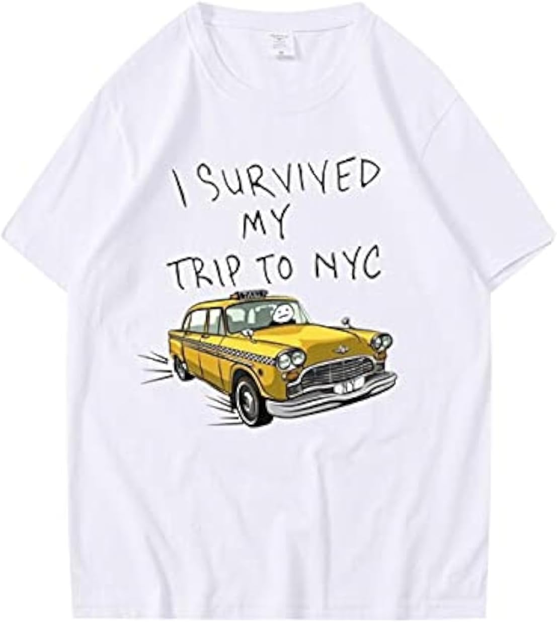 تيشيرتات كاجوال عصرية بنفس نمط تي شيرت الممثل توم هولاند بطبعة عبارة «I Survived My Trip To NYC» مصنوعة من القطن للرجال والنساء, TS02455-white, M
