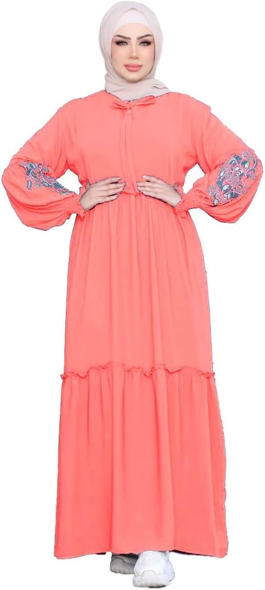 519ZIpzTEbL._AC_SL1500_ عبايه خروج كريب فيرونا موديل 8126 للنساء من GAMAL SONS FOR ABAYA - الصورة 2