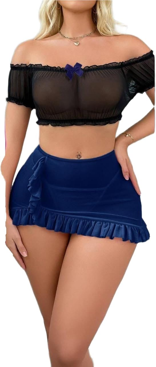 لانجري سكيرت قصير وتوب, One Size