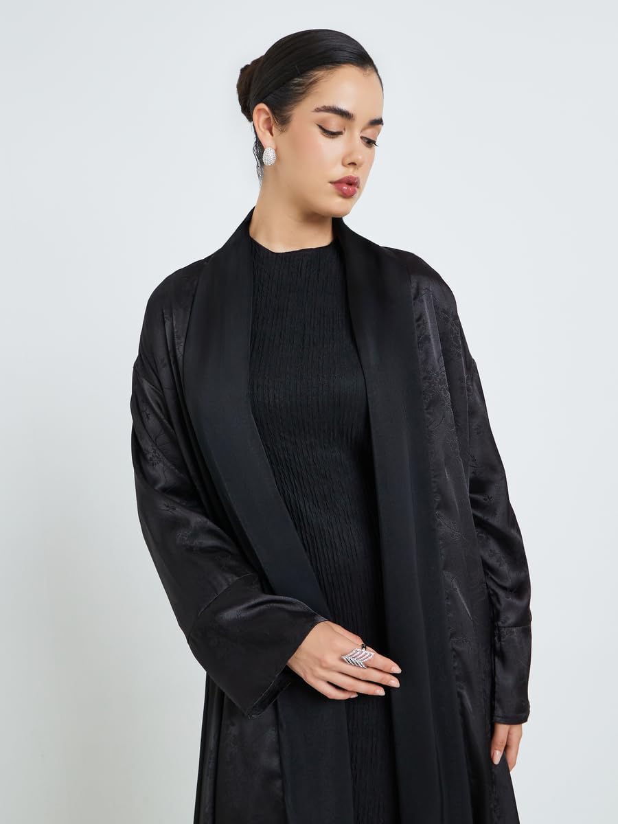 51OPZ6XonCL._AC_SL1500_ Amirah Women Black A-Line Abaya with Scarf,Black,S - الصورة 3