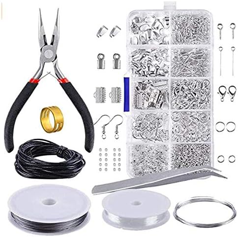 51QDf5-dzjL._AC_SL1500_ عدة مستلزمات صناعة المجوهرات مع بنسة اكسسوارات واسلاك قابلة للطي وادوات صيانة مجوهرات وحرف يدوية وصناعة الحلقان والسلاسل والاساور للبالغين والمبتدئين، من هيمبينج - الصورة 4