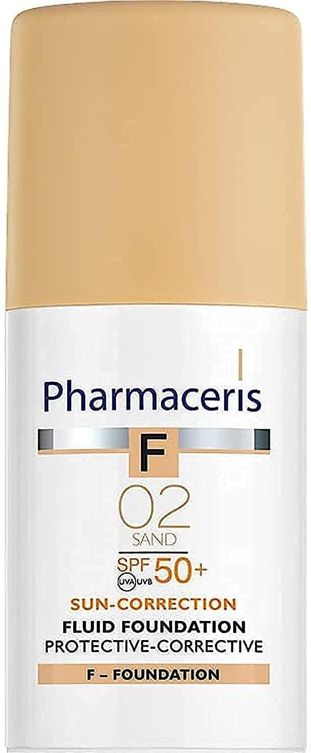 سائل أساس من فارماسيريس بلون ساند للبشرة الحساسة بتشطيب طبيعي ومشرق، SPF 50 وخالٍ من العطور ومعتمد من أطباء الجلدية، 30 مل