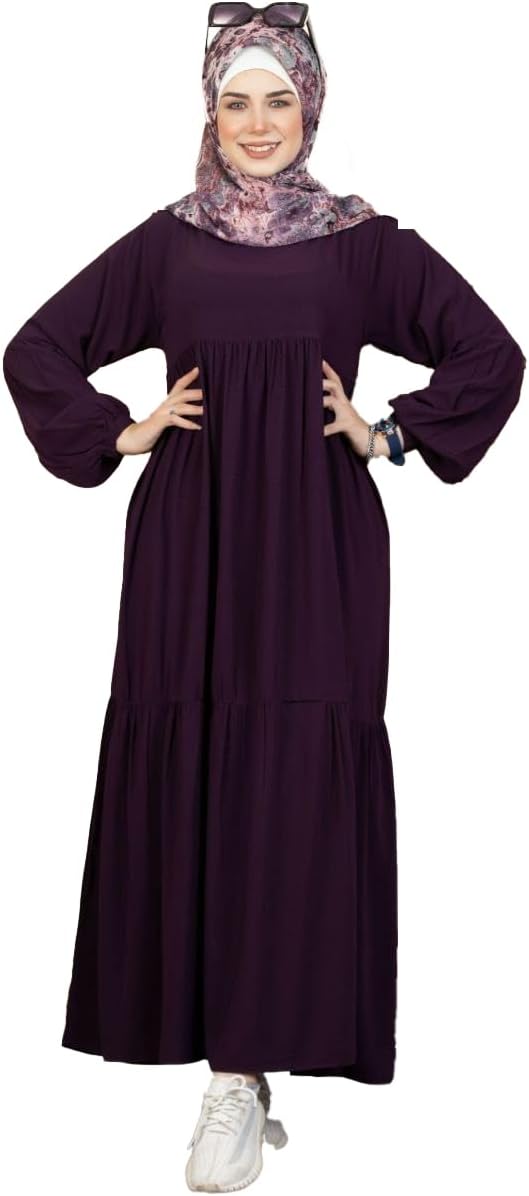 51hmWg249TL._AC_SL1500_ عباية بيلسيه أدوار كريب رويال موديل 9025 مقاس موحد يلبس حتي 90 ك للنساء من GAMAL SONS FOR ABAYA - الصورة 4