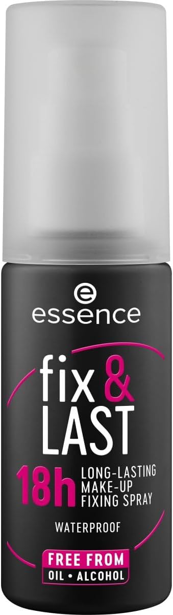 ايسنس بخاخ تثبيت المكياج يدوم لمدة 18 ساعة من فيكس اند لاست | اعدادات مكياج تدوم طويلا | لمسة نهائية شفافة | مظهر طبيعي مشرق | خالٍ من الزيوت | نباتي وخالي من الكحول | خفيف الوزن | 50 مل