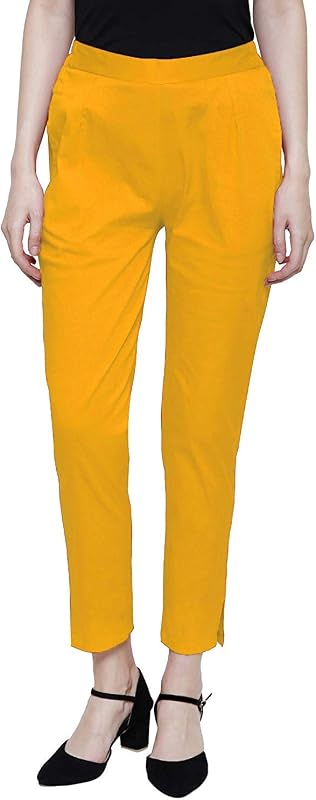 Whitewhale Women's Cotton Lycra Trousers/Pants/Chinos