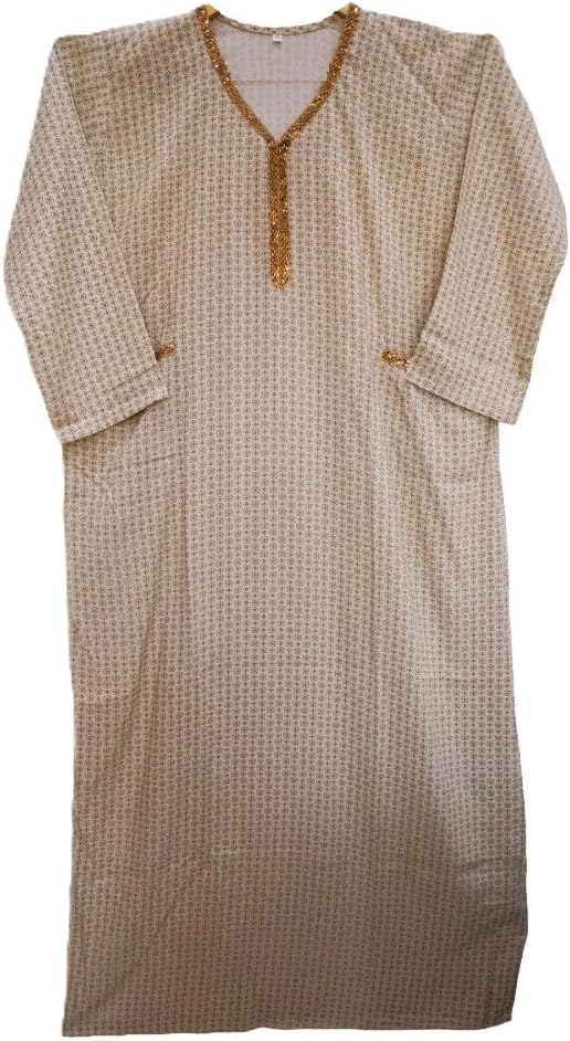 Women Embroidered Cotton Jalabiya Dress | Full Sleeves Long Maxi Kaftan Abaya Jallabiya | Daily Wear Elegant Fit Home And Casual Wear