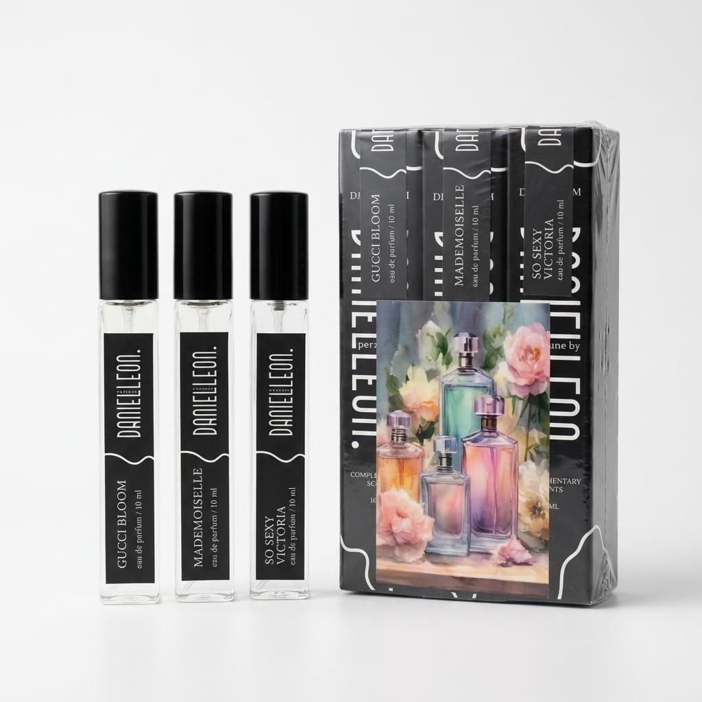 Daniel Leon Women's Perfume Package Gift Set | 3×10ml Inspired Fragrance Testers | G-Bloom, Coco Mademoiselle & So Sexy | Long-Lasting Cologne