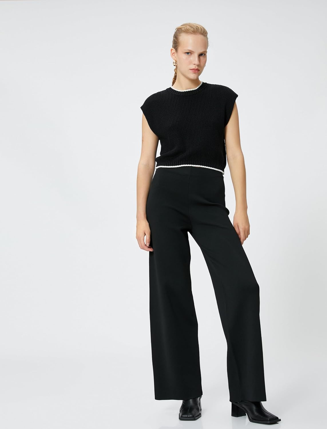 61AHelPaXML._AC_SL1500_ KOTON womens Medium Rise Wide Leg Leggings Leggings (pack of 1) - الصورة 3