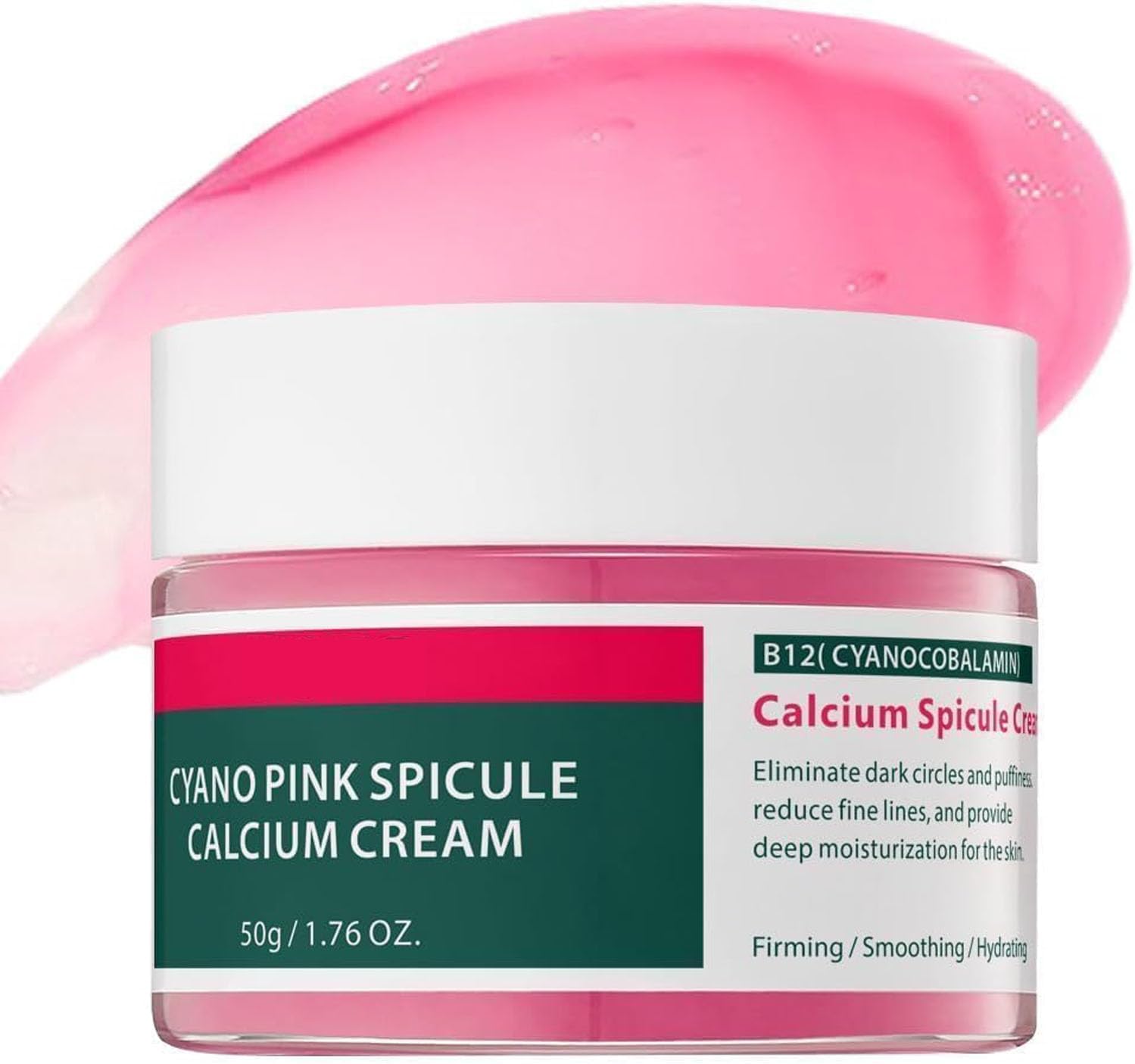 Cyano Pink Spicule Cream - Korean Skin Care Face Moisturizer - Calcium Spicule Face Cream for Women - Shrinks Pores & Fades Blemish Marks & Boosts Collagen for Smooth