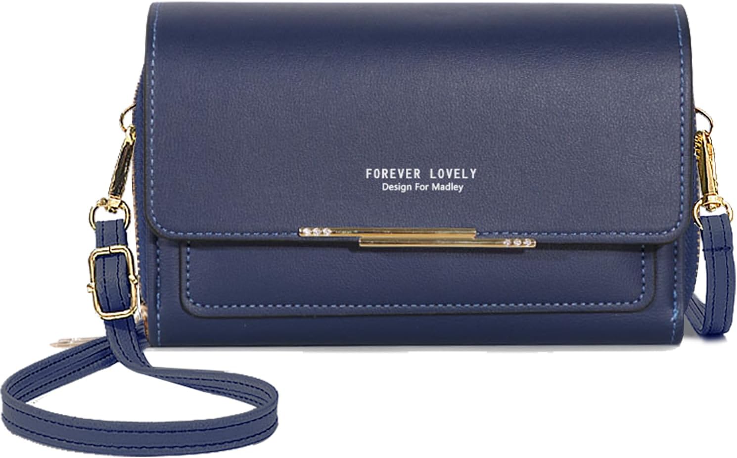 Women's Small Shoulder Bags, Cell Phone Wallet Double Zip Large Capacity Synthetic Leather Pocket Shoulder Wallet with 2 Compartments Wallet