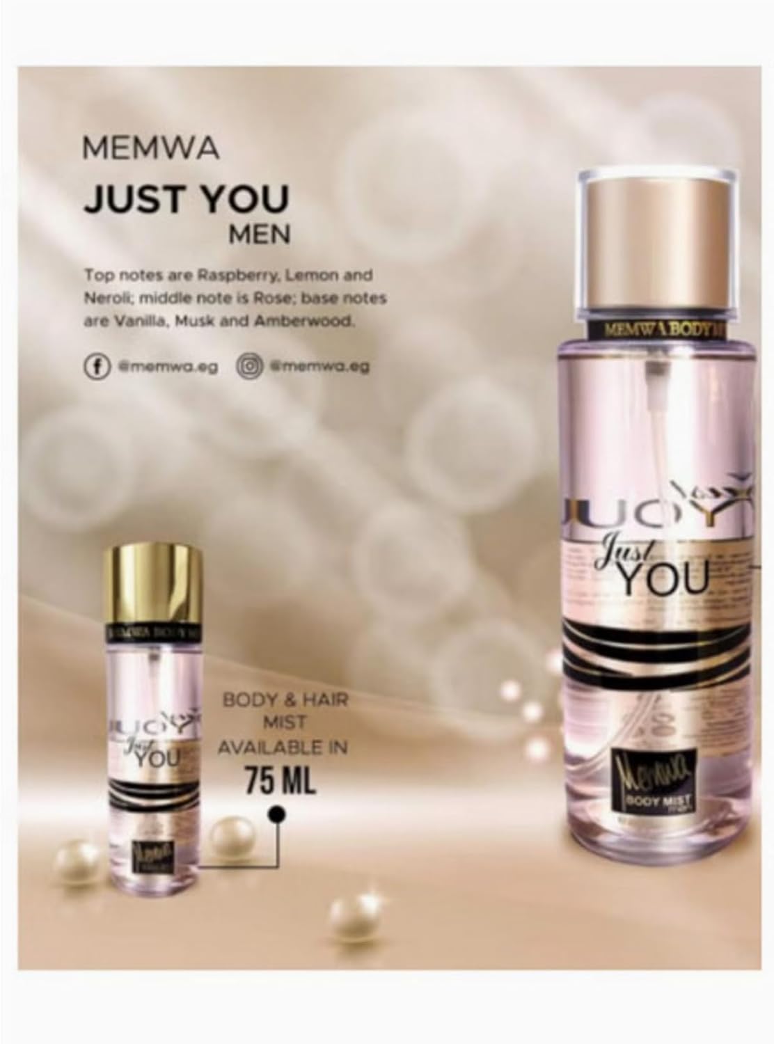 61IyXmEowrL._AC_SL1500_ رذاذ معطر الجسم جست يو للنساء من ميموا، 250 مل - الصورة 4