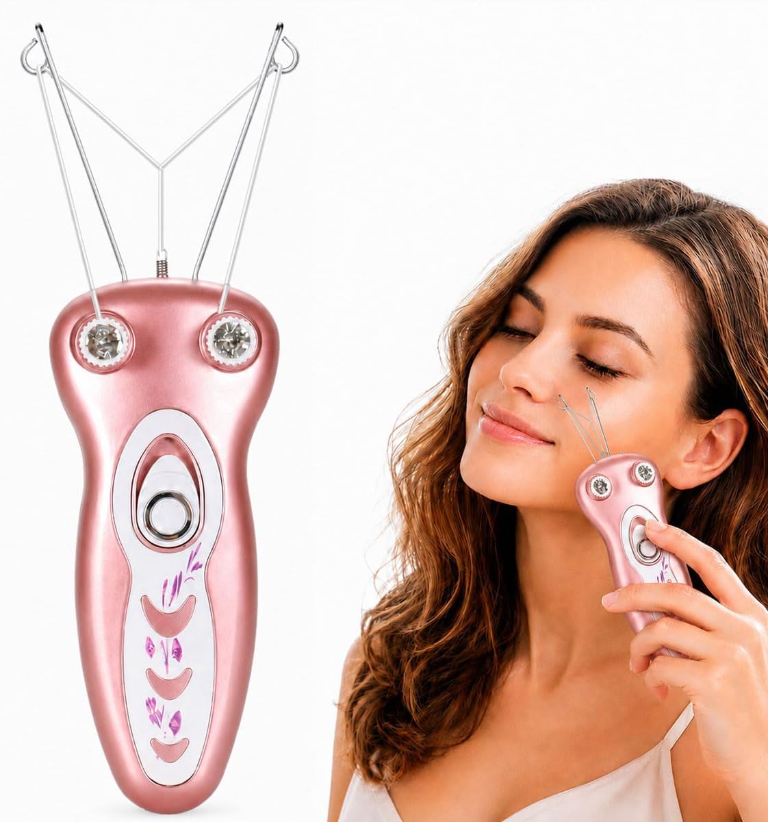 جهاز إزالة شعر الوجه الكهربائي للنساء من موزار، ماكينة حلاقة خيطية قابلة لإعادة الشحن لإزالة شعر الذقن والشفة والذراعين والساقين، جهاز لطيف لإزالة شعر الوجه، لأعياد الميلاد والكريسماس، خيط قطني