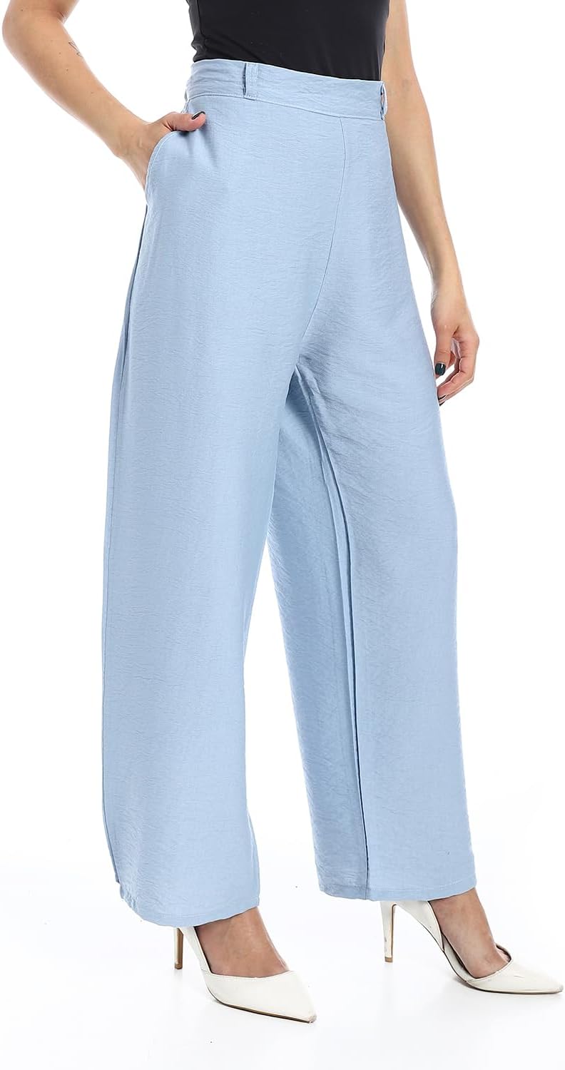 61NSn2FbqLL._AC_SL1500_ Caesar Womens Women's linen wide leg pants Women's linen wide leg pants - الصورة 2